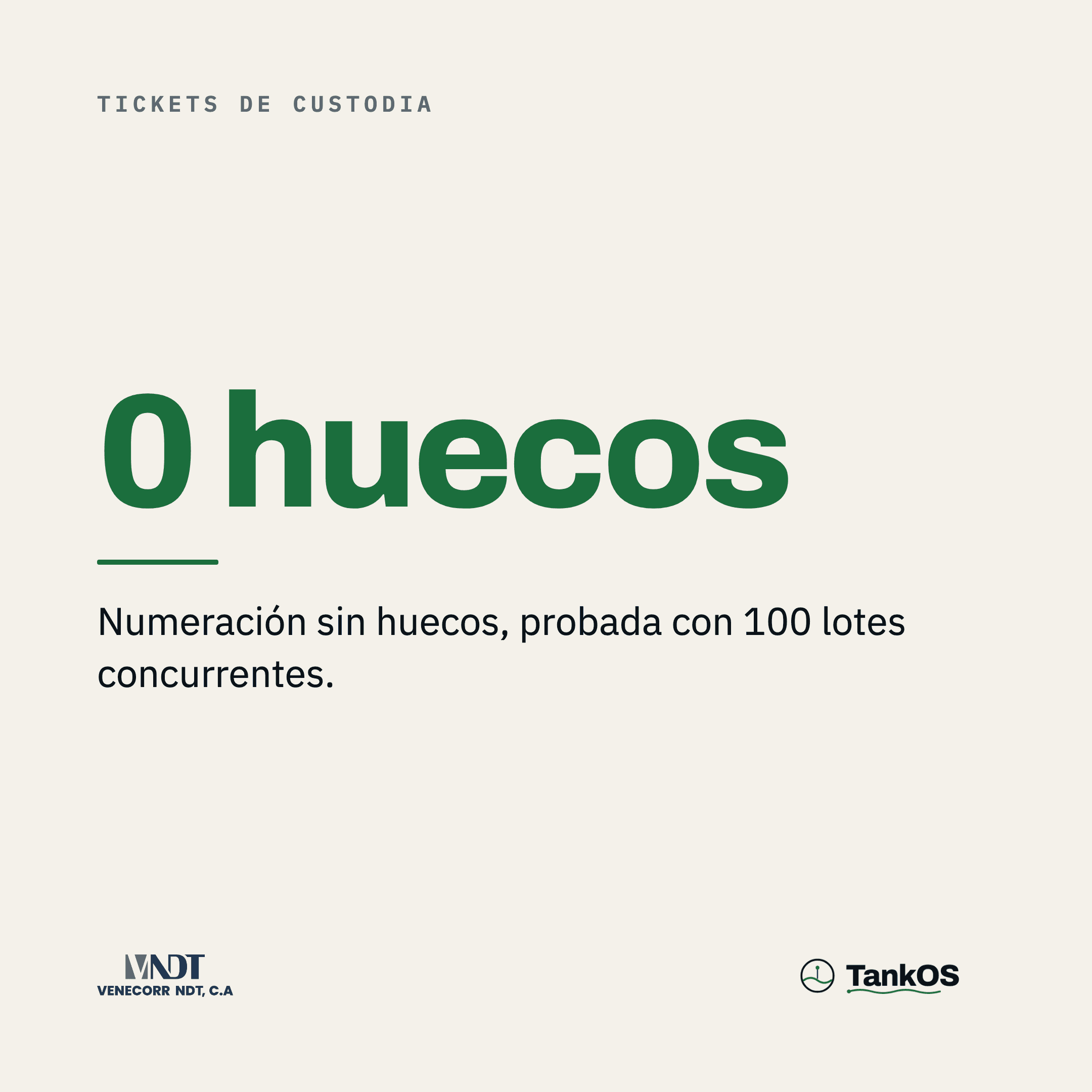 0 huecos con 100 lotes concurrentes
