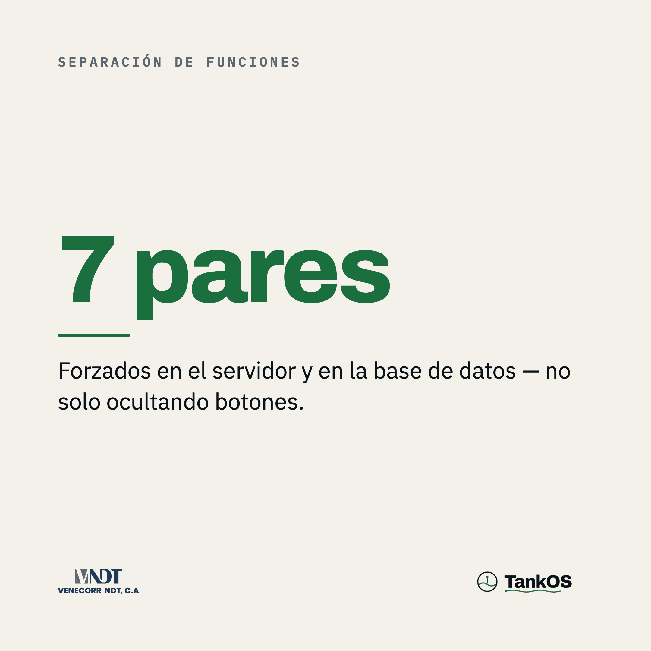 7 pares de separación de funciones